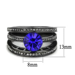 TK3453 - IP Light Black (IP Gun) Stainless Steel Ring with Top Grade - Femstylo