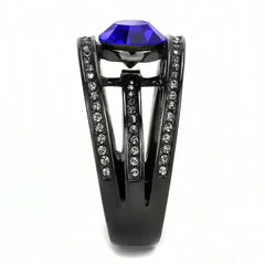 TK3453 - IP Light Black (IP Gun) Stainless Steel Ring with Top Grade - Femstylo