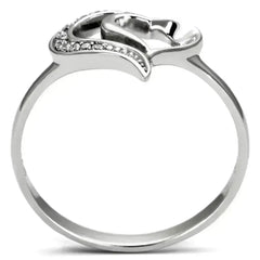 TS093 - Rhodium 925 Sterling Silver Ring with AAA Grade CZ in Clear - Femstylo