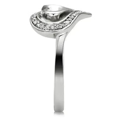 TS093 - Rhodium 925 Sterling Silver Ring with AAA Grade CZ in Clear - Femstylo