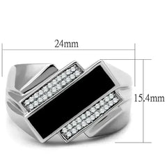 TS218 - Rhodium 925 Sterling Silver Ring with AAA Grade CZ in Clear - Femstylo