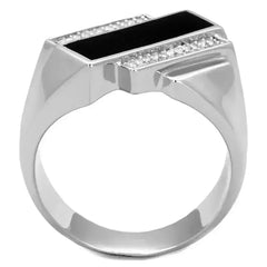 TS218 - Rhodium 925 Sterling Silver Ring with AAA Grade CZ in Clear - Femstylo