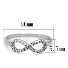 TS487 - Rhodium 925 Sterling Silver Ring with AAA Grade CZ in Clear - Femstylo