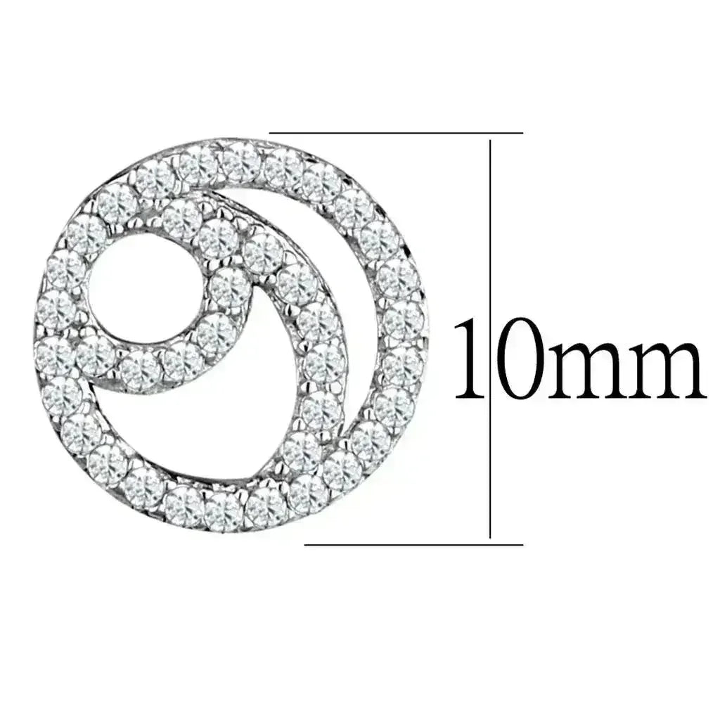 TS511 - Rhodium 925 Sterling Silver Earrings with AAA Grade CZ in - Femstylo