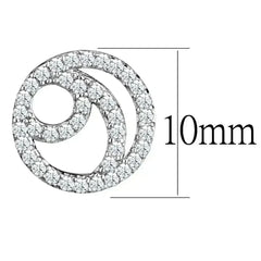 TS511 - Rhodium 925 Sterling Silver Earrings with AAA Grade CZ in - Femstylo