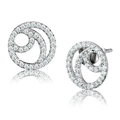 TS511 - Rhodium 925 Sterling Silver Earrings with AAA Grade CZ in - Femstylo