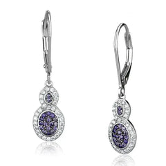 TS532 - Rhodium + Ruthenium 925 Sterling Silver Earrings with AAA - Femstylo
