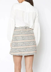 Pink Striped Tweed Mini Skirt - Femstylo