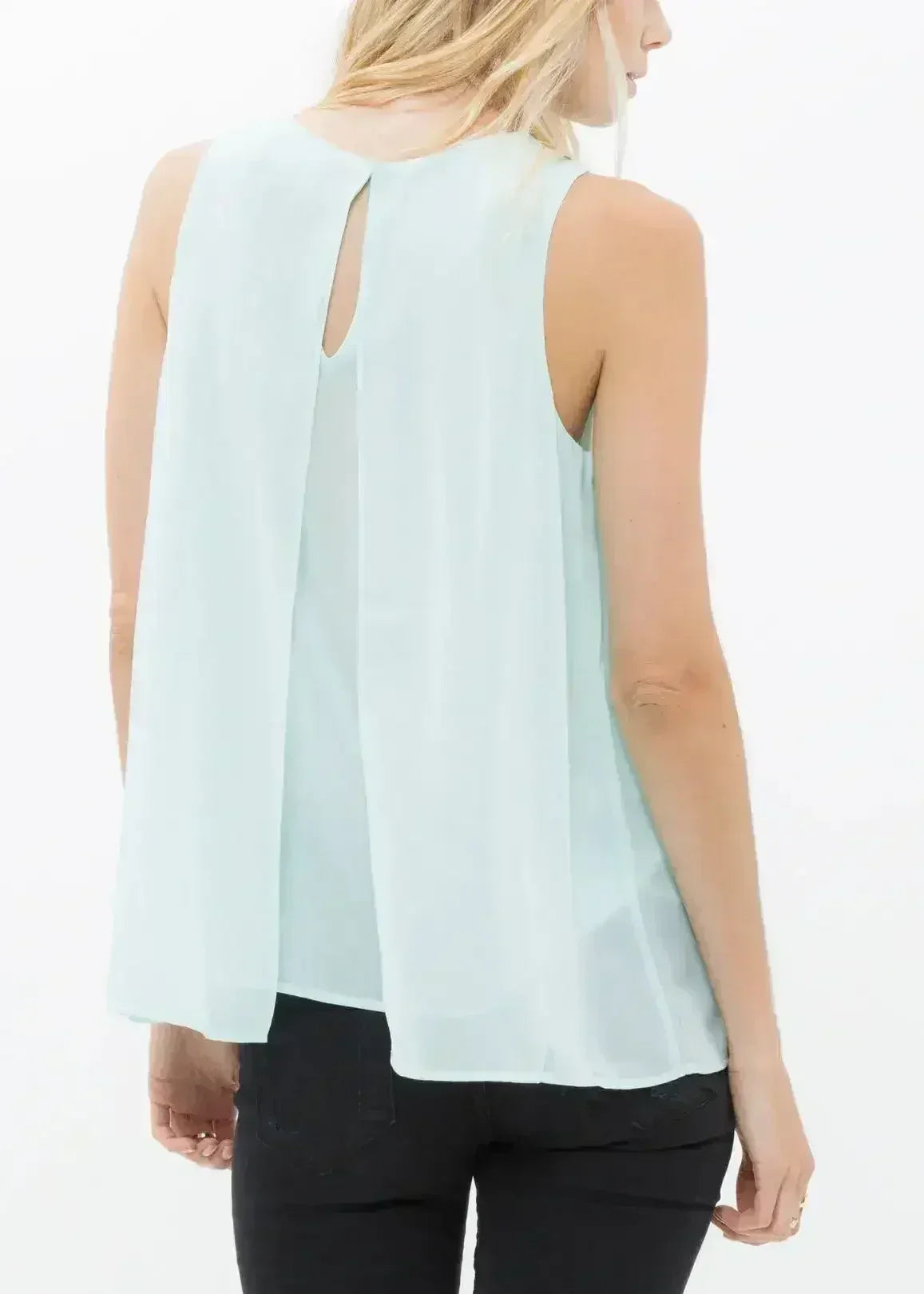 Women's Sleeveless Slit Round Neck Blouse | Femstylo - Femstylo