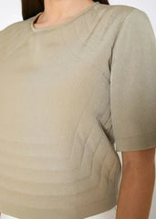 Embossed Short Sleeve Crop Top - Women's Minimalist Style - Femstylo