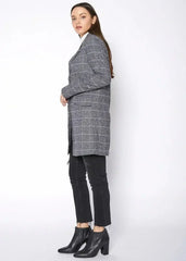 Women's Notch Collar Longline Jacket In Paprika - Femstylo