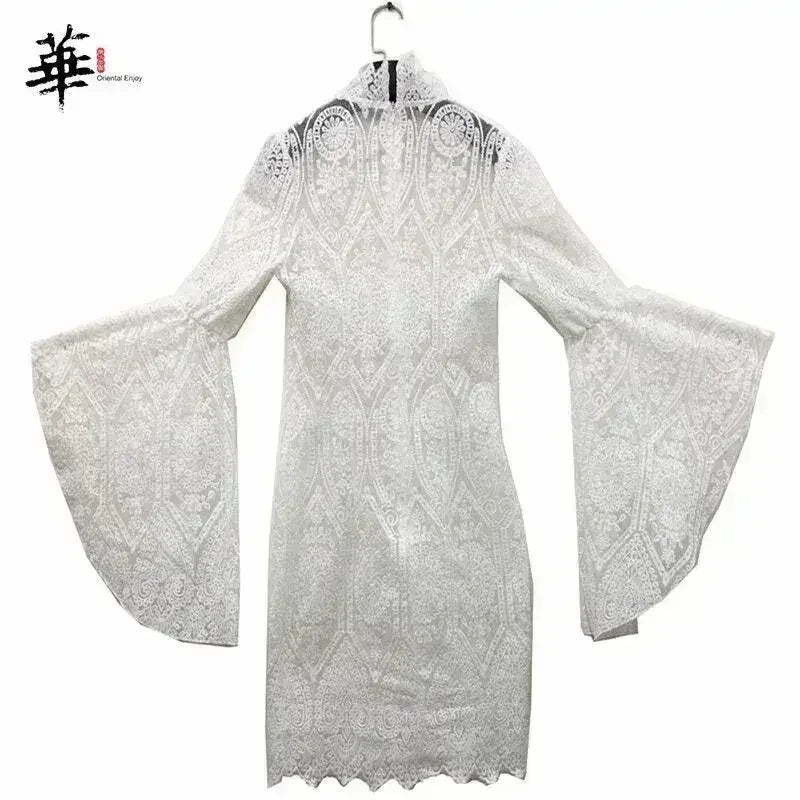 Lace White Dress Women Midi Dress for Women Long Sleeve Bodycon Sexy - Femstylo