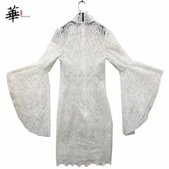 Lace White Dress Women Midi Dress for Women Long Sleeve Bodycon Sexy - Femstylo