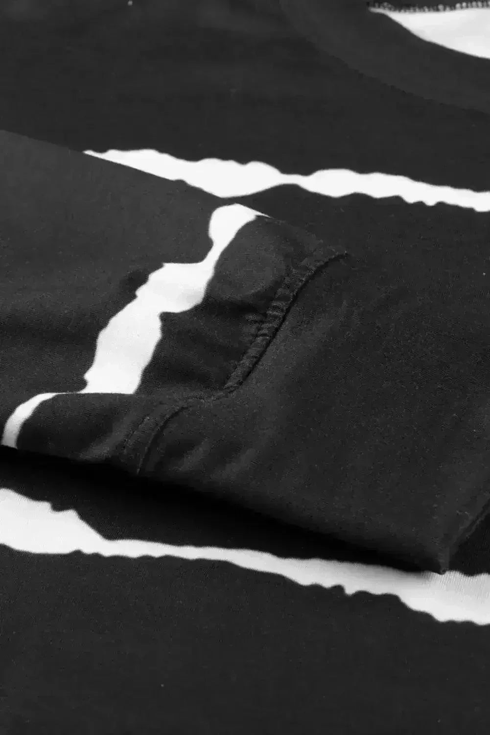 Womens Tie-dye Stripes Black Sweatshirt - Femstylo