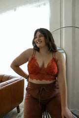 Plus Crochet Lace Longline Bralette - Femstylo