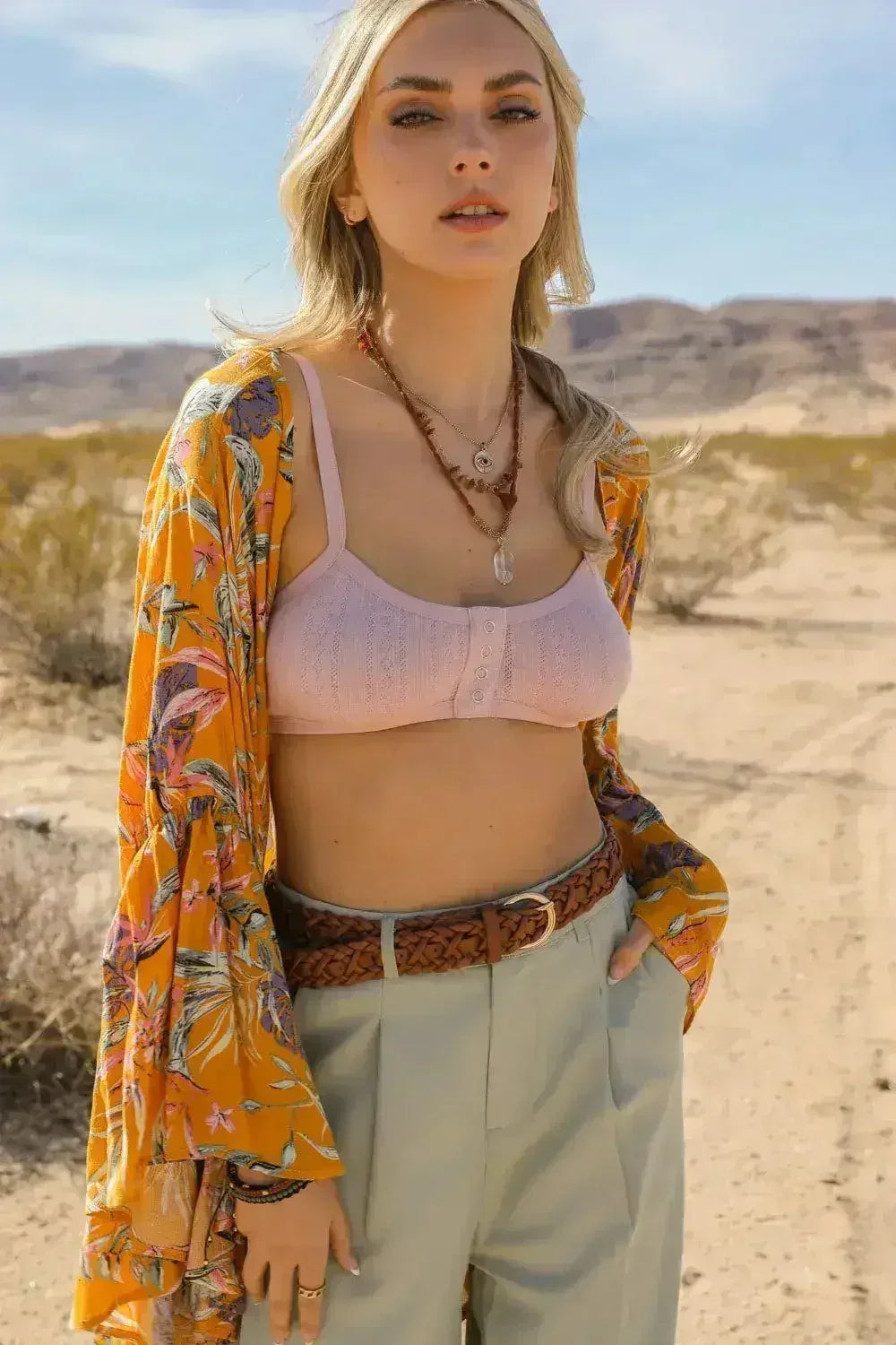 Front Snap Pointelle Lounge Bralette - Femstylo