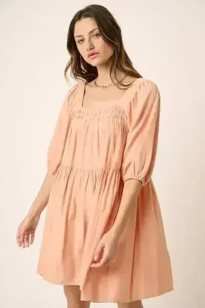 Mittoshop Pintuck Detail Tie Back Mini Dress - Femstylo