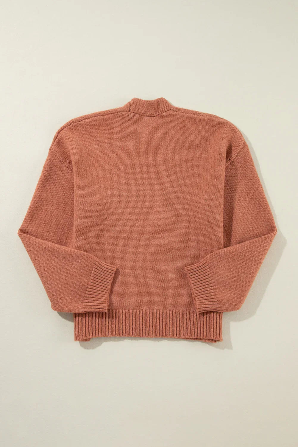 Light French Beige Drop Sleeve Open Front Cropped Cardigan