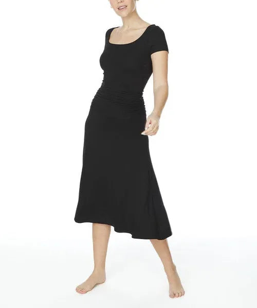 Bamboo Flared Skirt – Organic Mid-Length with Shirring