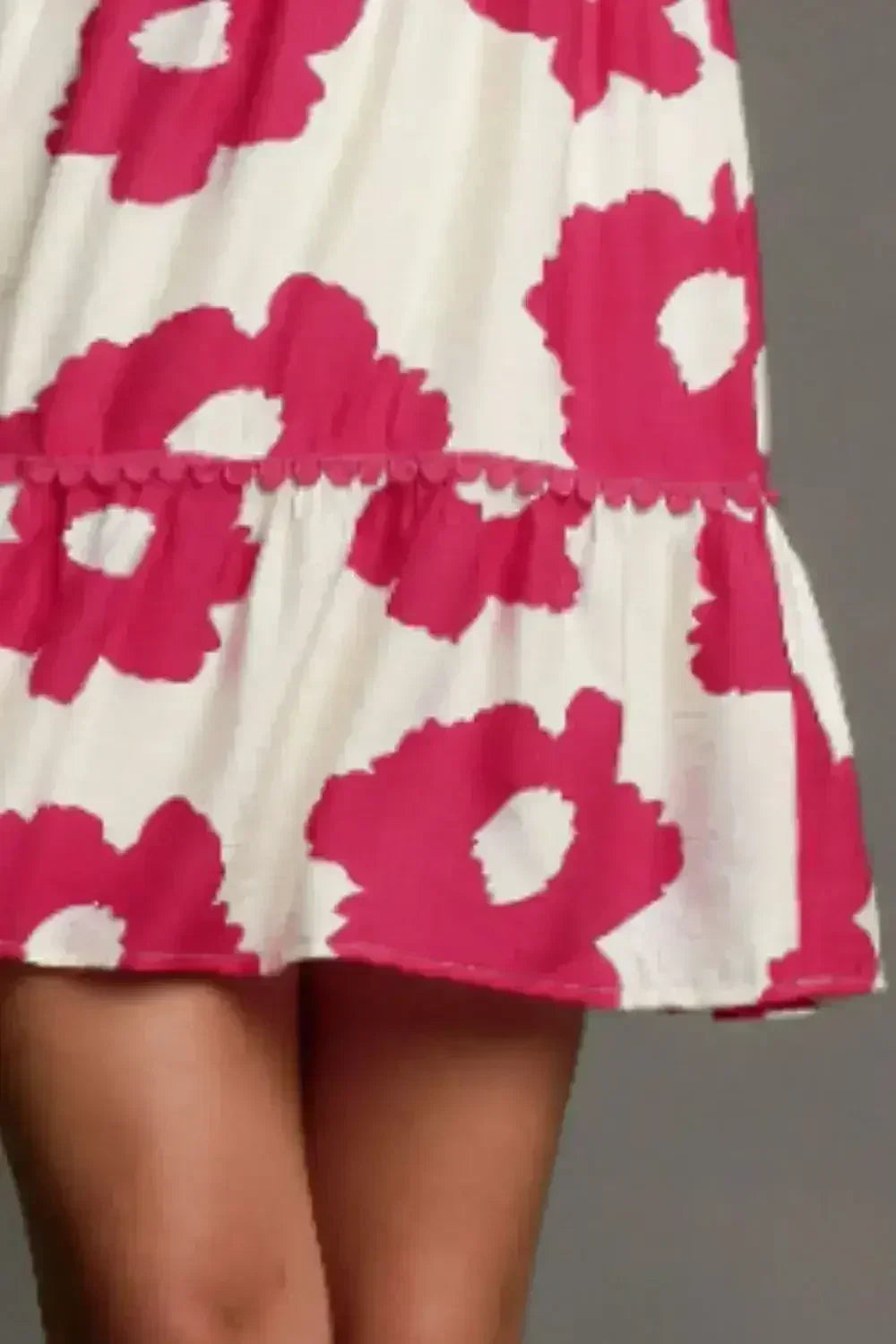 Umgee Floral Mini Dress - Plus Size Rayon Contrast Print - Femstylo