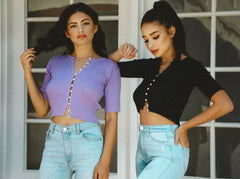 Cute As A Button Down Knit Top - Femstylo