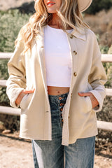 Parchment Suede Sherpa Lined Western Loose Jacket