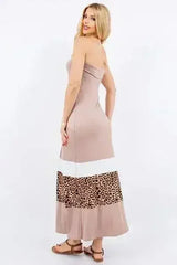 Leopard Color Block Maxi Dress – Plus Size & Bold | Celeste - Femstylo