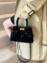 Suede Adjustable Strap Double-Use Handbag - Femstylo