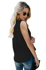 V Neck Draped Tank Top - Femstylo