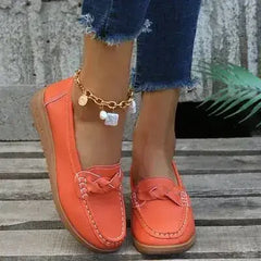 Wedge Heel Loafers - Woven PU Shoes | Femstylo - Femstylo
