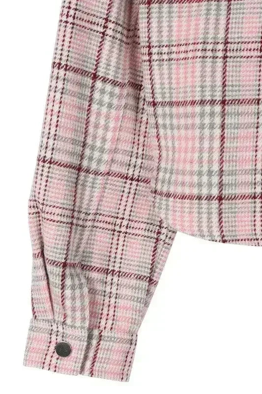 Plaid crop jacket - Femstylo
