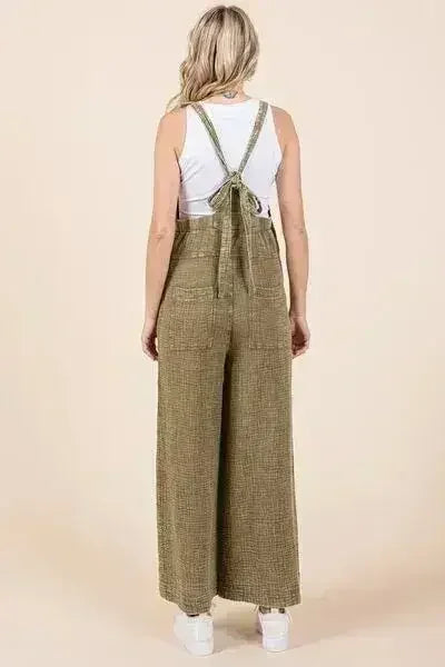 Mittoshop Textured Wide Leg Overalls - Femstylo