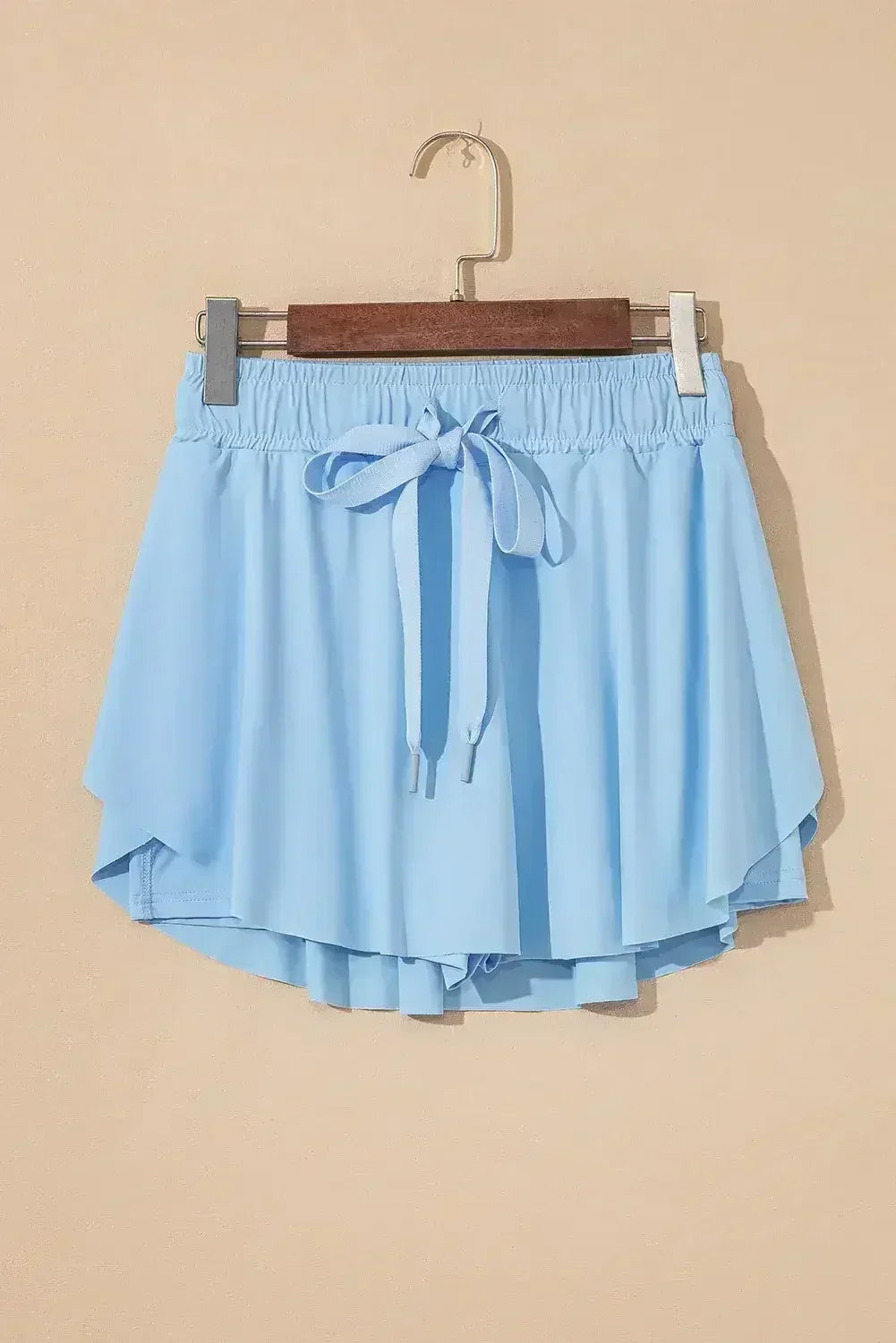 Light Green Drawstring High Waist Lined Tennis Skort - Femstylo