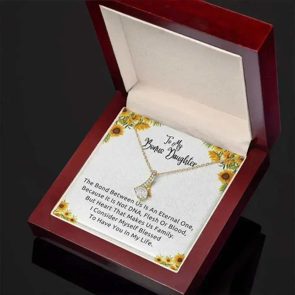 To My Bonus Daughter Necklace, Gift for Bonus Daughter, Step Daughter Birthday - Femstylo