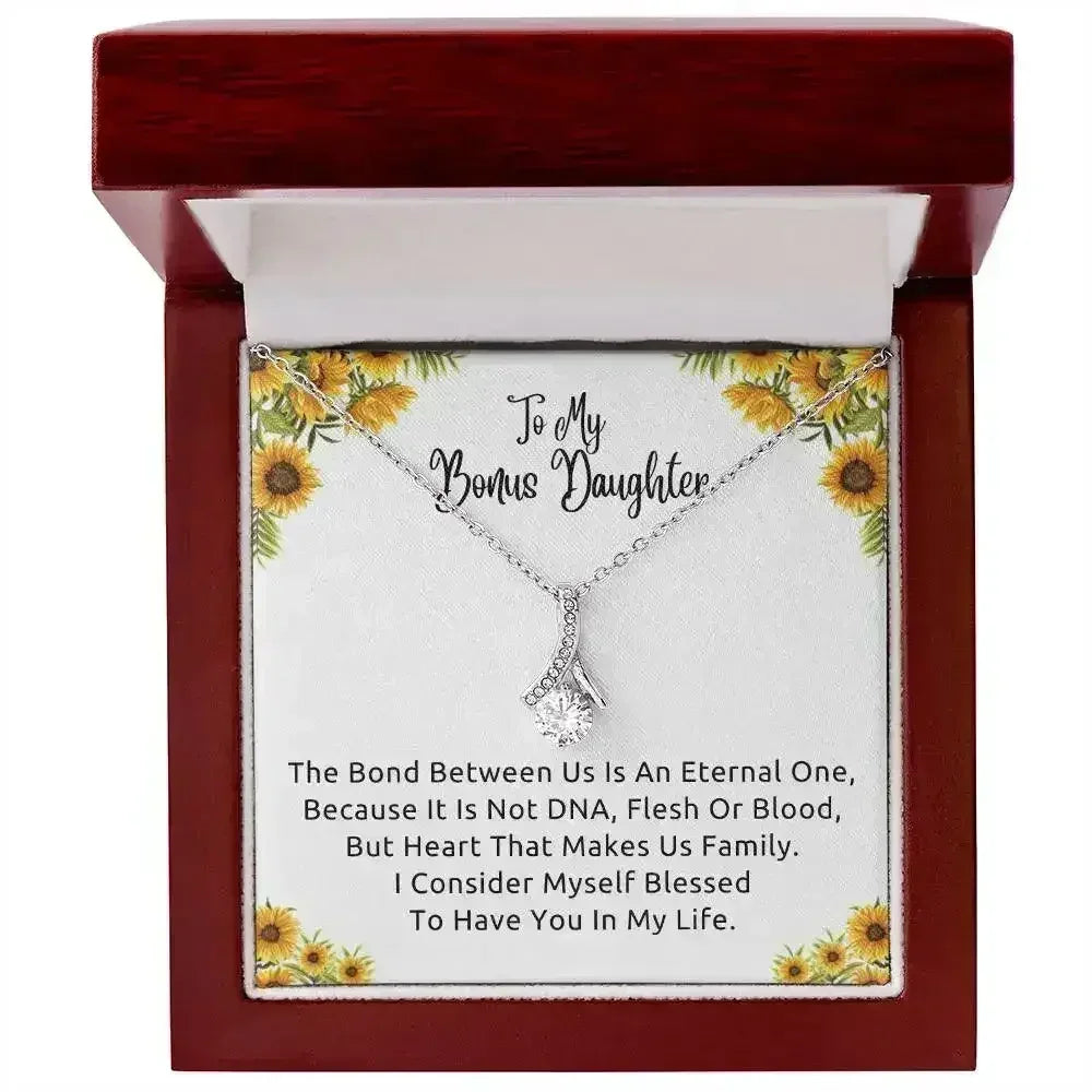 To My Bonus Daughter Necklace, Gift for Bonus Daughter, Step Daughter Birthday - Femstylo