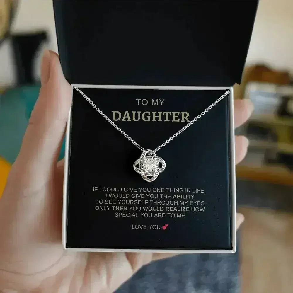 To My Daughter | I Love You - Love Knot Necklace - Femstylo