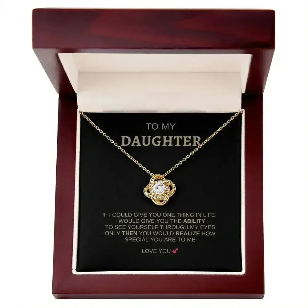 To My Daughter | I Love You - Love Knot Necklace - Femstylo