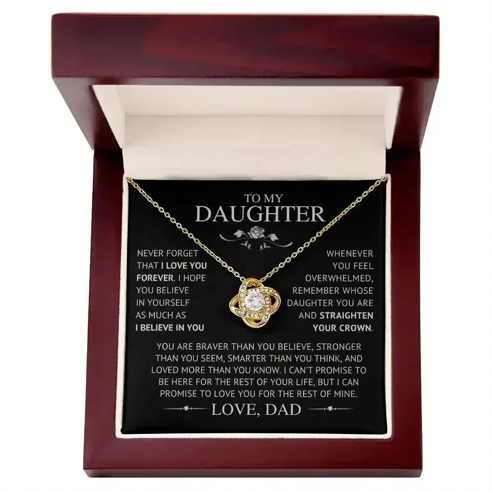 To My Daughter - Love Dad I Love Knot Necklace - Femstylo