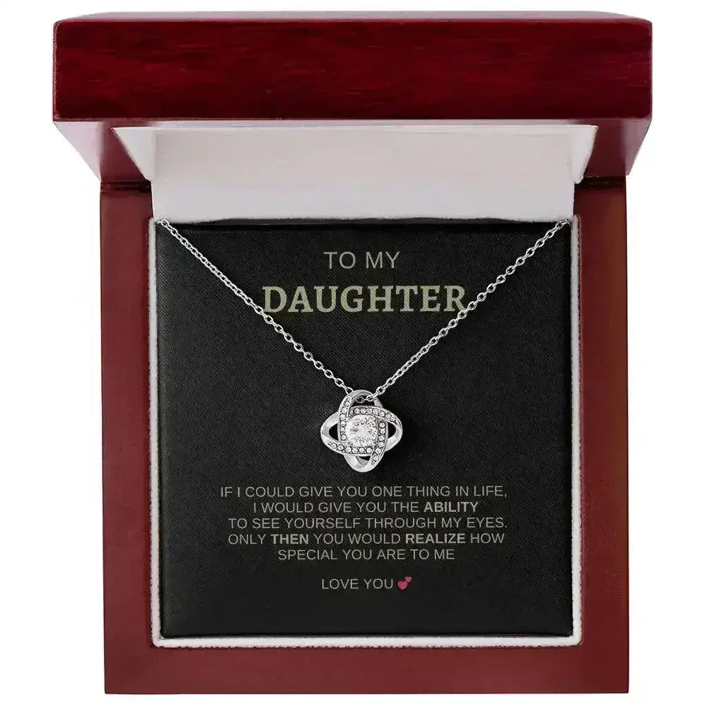 To My Daughter | I Love You - Love Knot Necklace - Femstylo