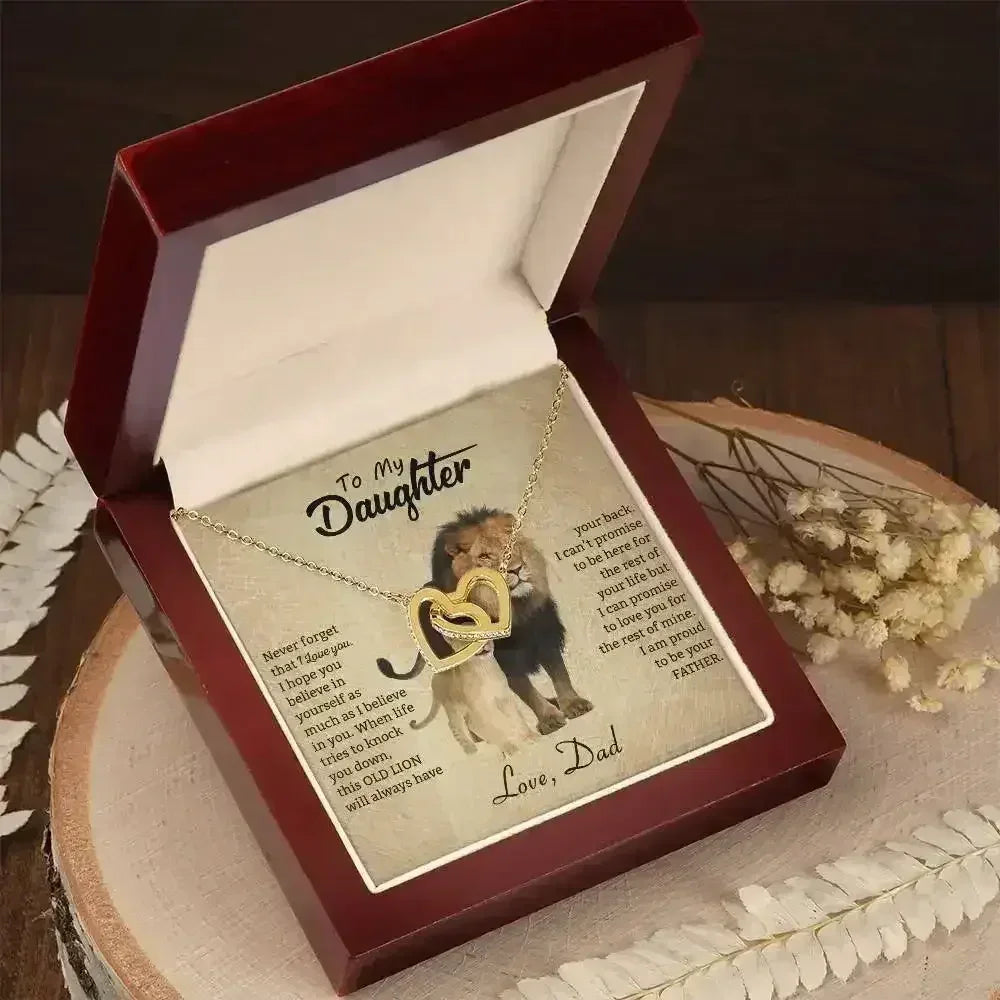 To My Daughter Necklace from Dad - Never forget that I love You, Lion Necklace - Femstylo