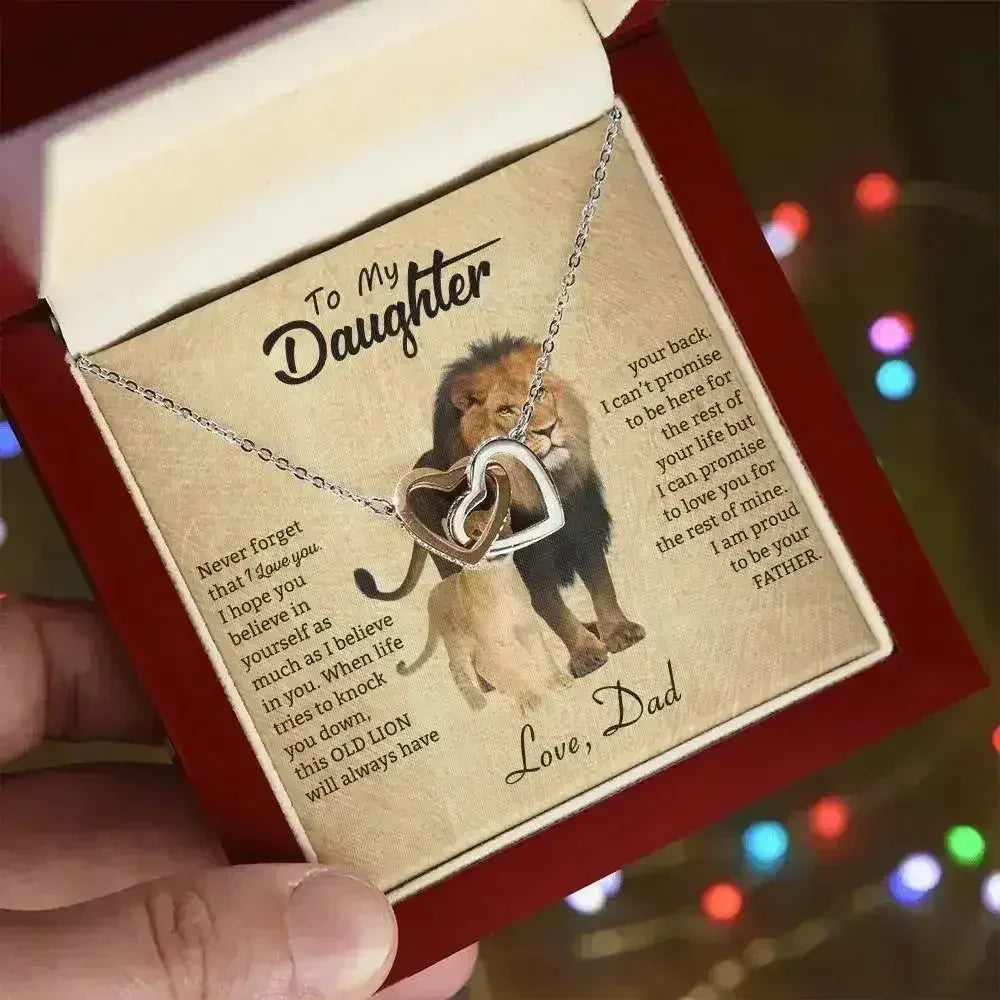 To My Daughter Necklace from Dad - Never forget that I love You, Lion Necklace - Femstylo