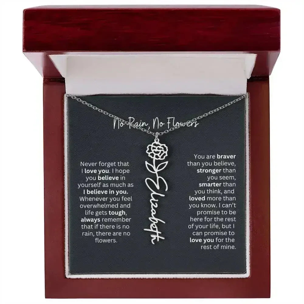 No Rain - No Flowers I Birth Necklace I Name Necklace - Femstylo