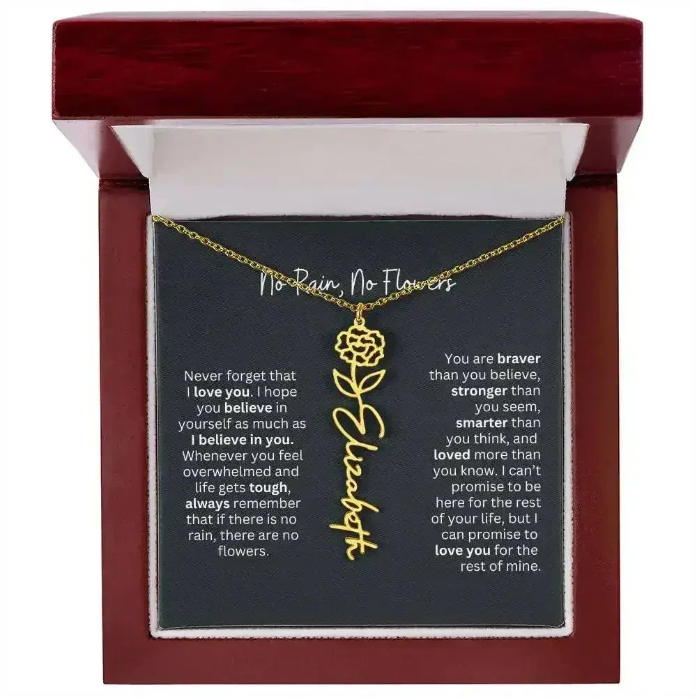 No Rain - No Flowers I Birth Necklace I Name Necklace - Femstylo