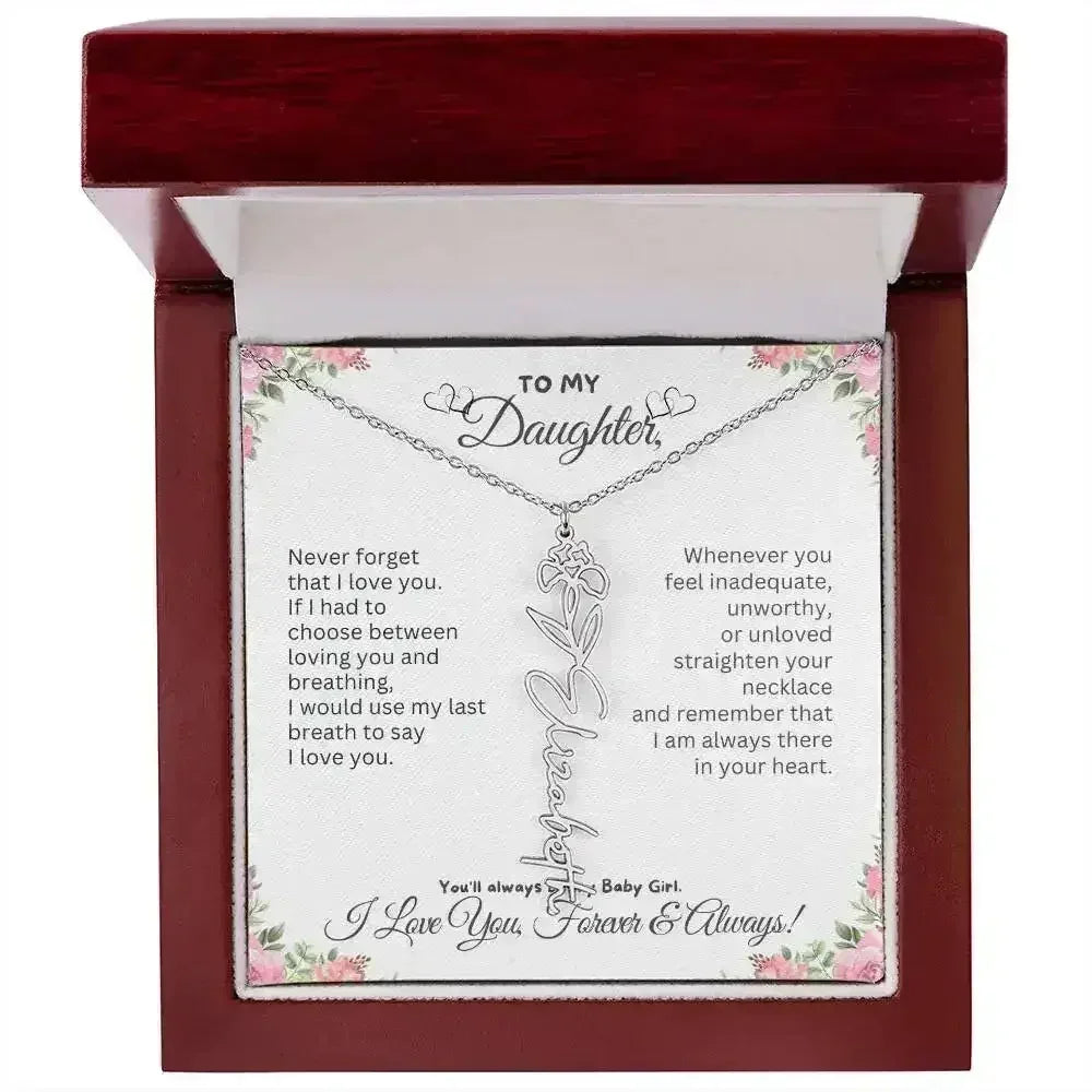 To My Daughter I Birthday Gift I Christmas Present I Birth Necklace I Name Necklace - Femstylo