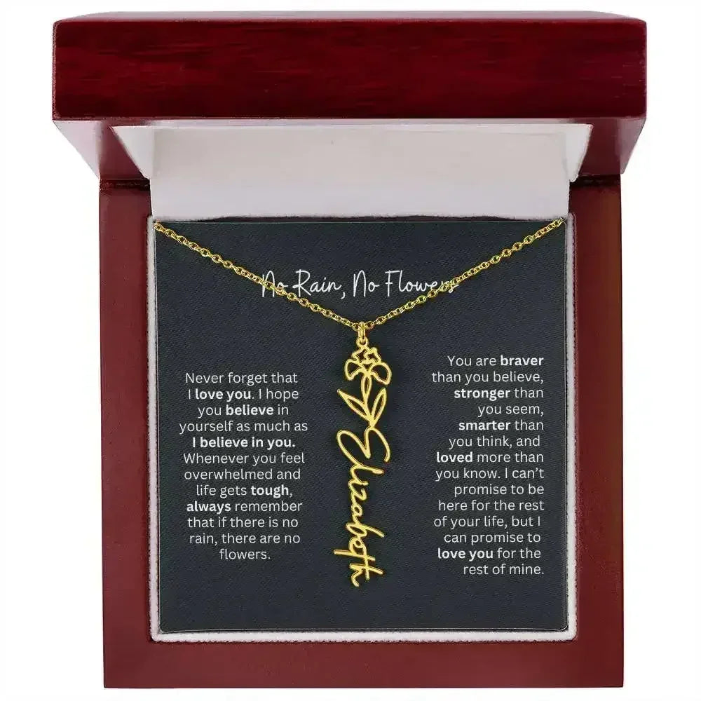 No Rain - No Flowers I Birth Necklace I Name Necklace - Femstylo