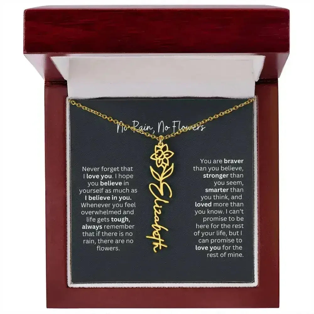 No Rain - No Flowers I Birth Necklace I Name Necklace - Femstylo