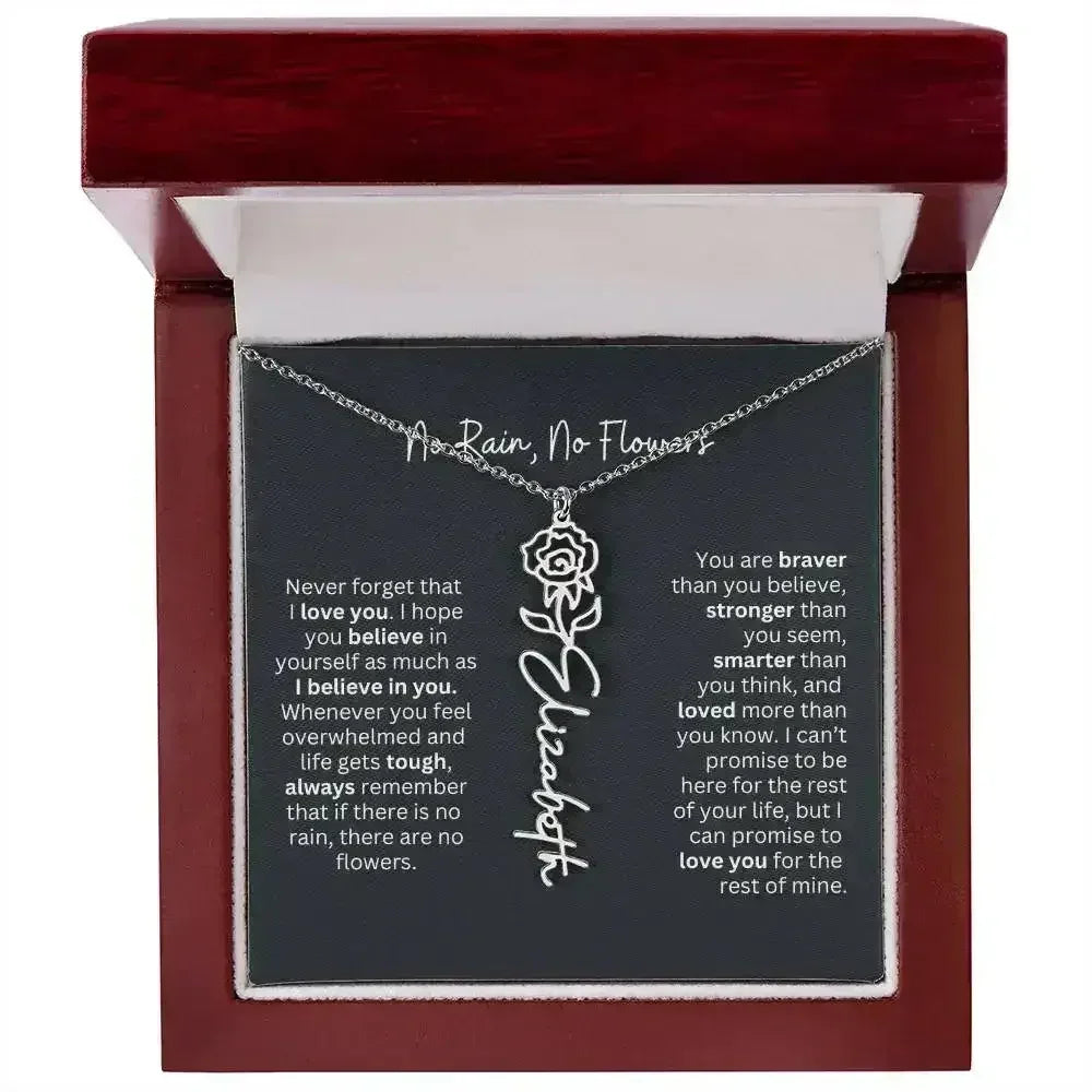 No Rain - No Flowers I Birth Necklace I Name Necklace - Femstylo