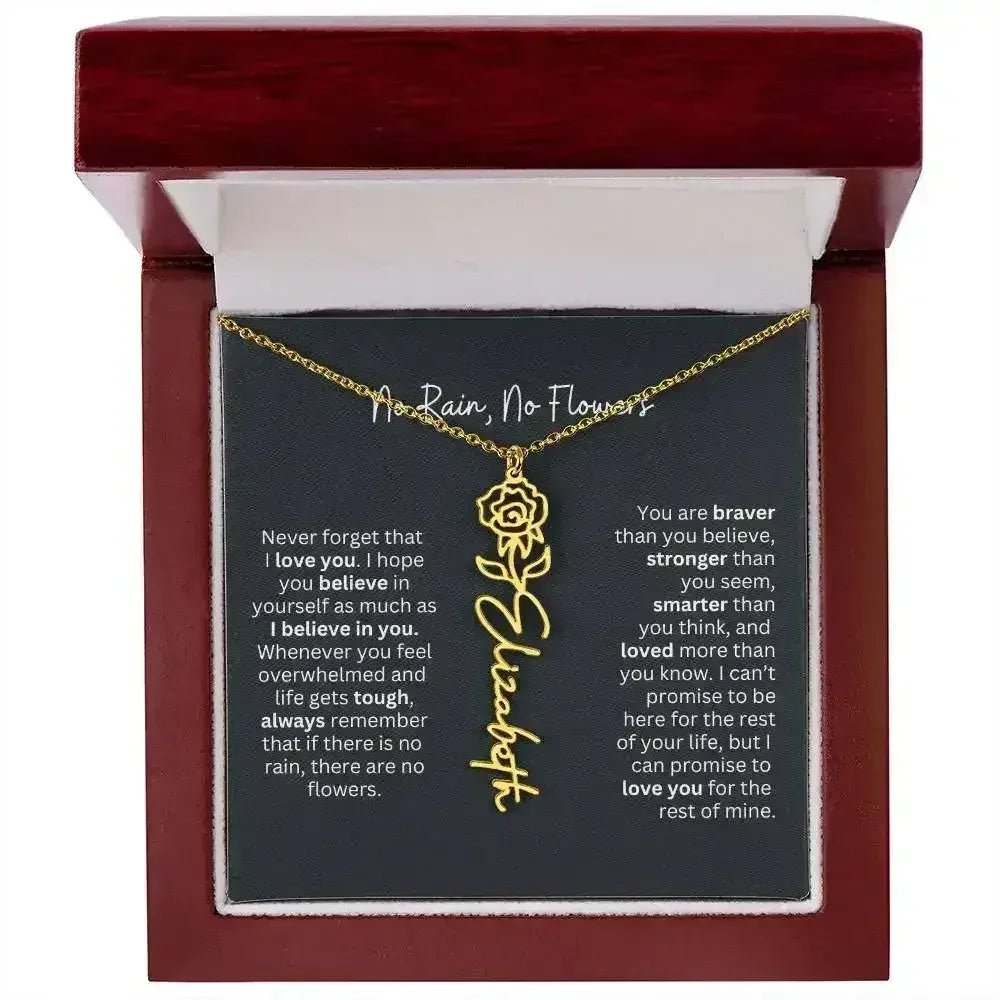 No Rain - No Flowers I Birth Necklace I Name Necklace - Femstylo