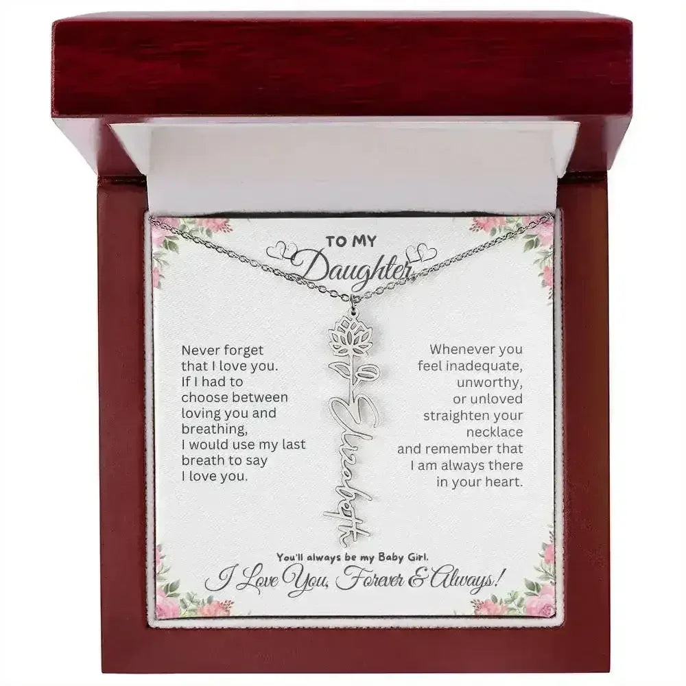 To My Daughter I Birthday Gift I Christmas Present I Birth Necklace I Name Necklace - Femstylo