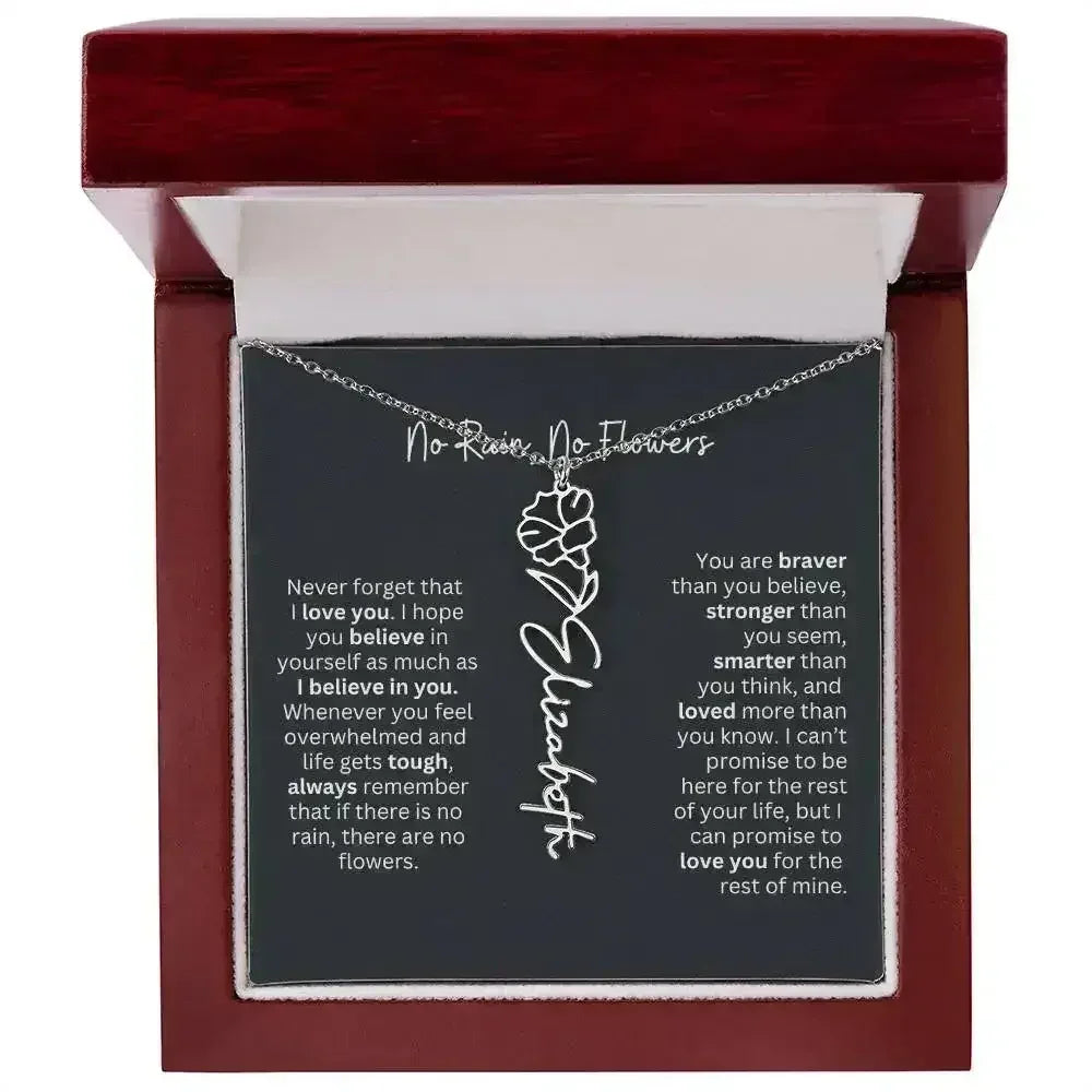 No Rain - No Flowers I Birth Necklace I Name Necklace - Femstylo